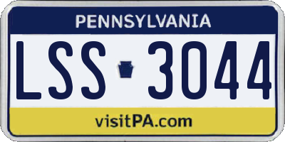 PA license plate LSS3044
