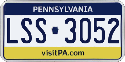 PA license plate LSS3052