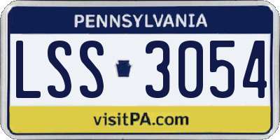 PA license plate LSS3054