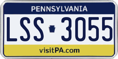 PA license plate LSS3055
