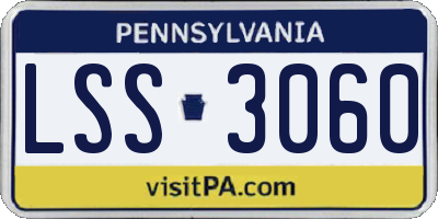PA license plate LSS3060