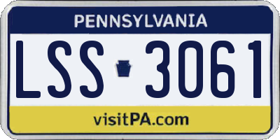 PA license plate LSS3061