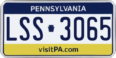 PA license plate LSS3065