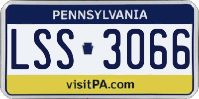 PA license plate LSS3066