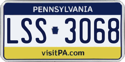 PA license plate LSS3068