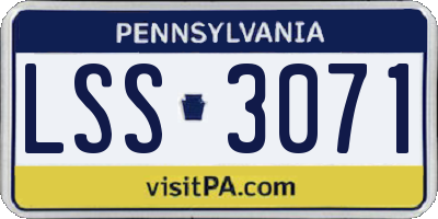 PA license plate LSS3071