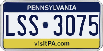 PA license plate LSS3075