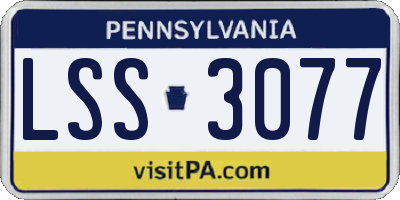 PA license plate LSS3077