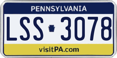 PA license plate LSS3078