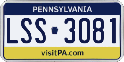 PA license plate LSS3081