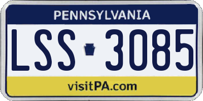 PA license plate LSS3085