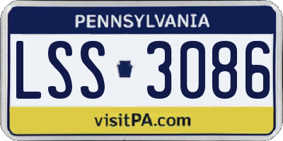 PA license plate LSS3086