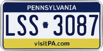 PA license plate LSS3087
