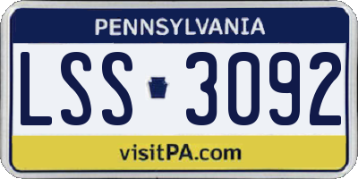 PA license plate LSS3092