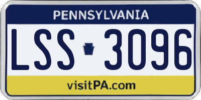 PA license plate LSS3096