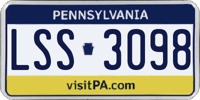 PA license plate LSS3098