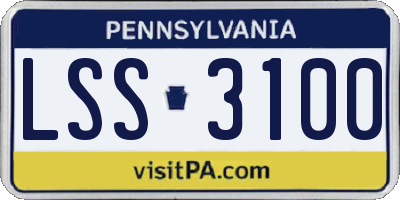 PA license plate LSS3100