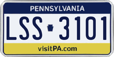 PA license plate LSS3101