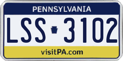 PA license plate LSS3102