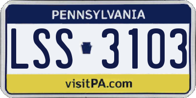 PA license plate LSS3103