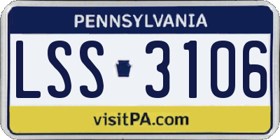 PA license plate LSS3106