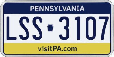 PA license plate LSS3107