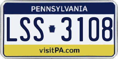PA license plate LSS3108