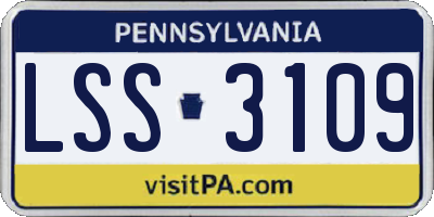 PA license plate LSS3109