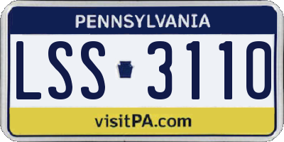 PA license plate LSS3110