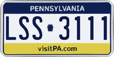 PA license plate LSS3111