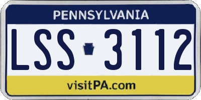 PA license plate LSS3112