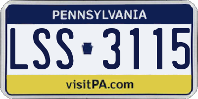 PA license plate LSS3115