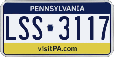 PA license plate LSS3117