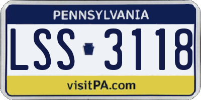 PA license plate LSS3118