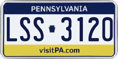 PA license plate LSS3120