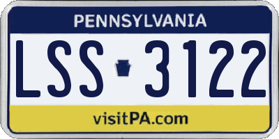 PA license plate LSS3122