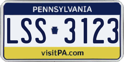 PA license plate LSS3123
