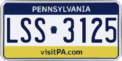 PA license plate LSS3125