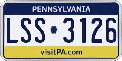 PA license plate LSS3126