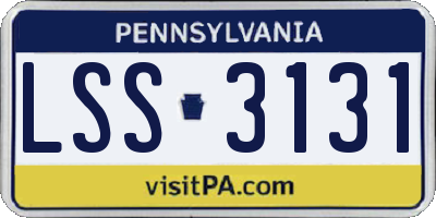 PA license plate LSS3131