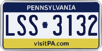 PA license plate LSS3132
