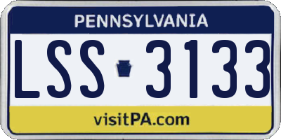 PA license plate LSS3133