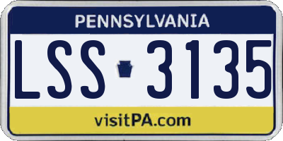 PA license plate LSS3135