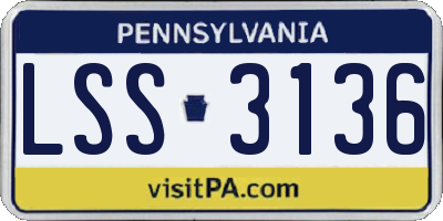 PA license plate LSS3136