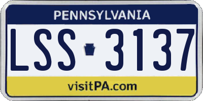 PA license plate LSS3137