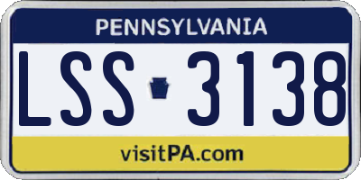 PA license plate LSS3138