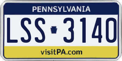 PA license plate LSS3140
