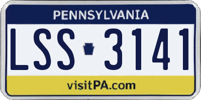 PA license plate LSS3141