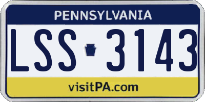 PA license plate LSS3143