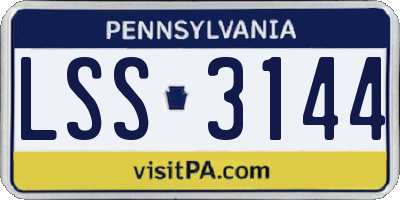 PA license plate LSS3144
